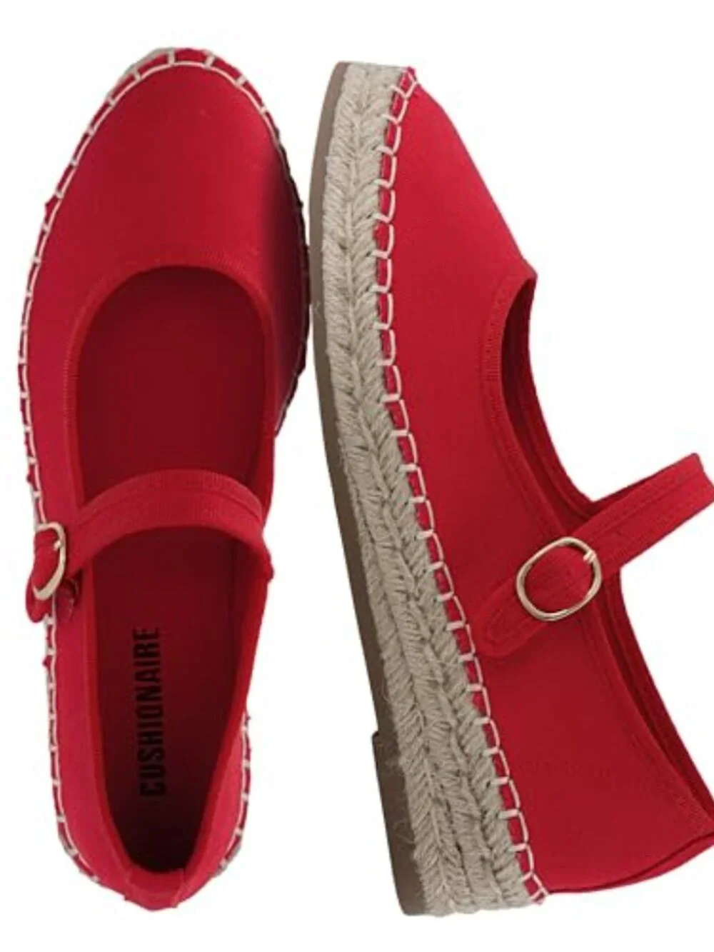 Canvas Mary Jane Flat Espadrille Comfort Wedge Adjustable Strap Closed Toe